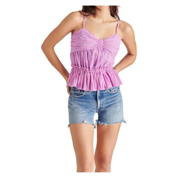 STEVE MADDEN Tops - NEW STEVE MADDEN solange ruched peplum camisole in berry